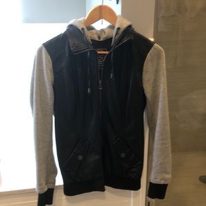 G by GUESS Leather Hooded Jacket (M)